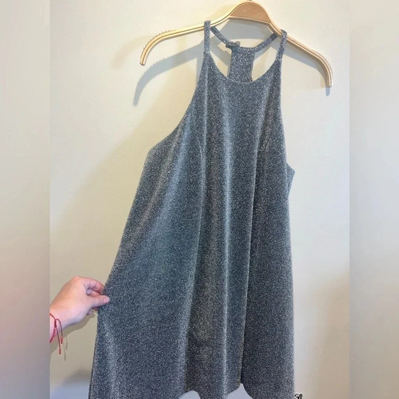 Crosby Mollie Burch Silver Sparkly Halter Dress Size‎ M Money Classic Party NYE - Picture 5 of 16